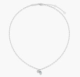Sterling Silver March Birthstone Necklace w/ Lab Diamond - 18"